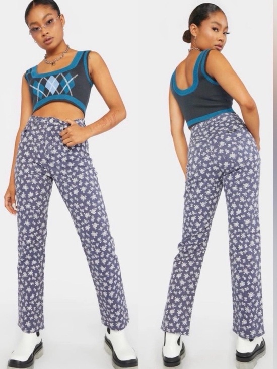 ROLLA'S Denim - ROLLA'S Elderflower Original Straight Leg Y2K Floral High Rise Jeans Sz 25